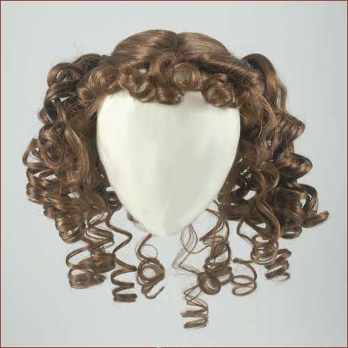 A wig with curly hair on top of it.