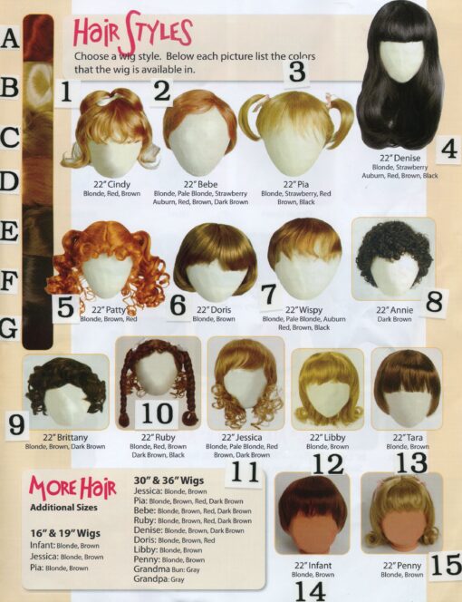 A page of different types of hair styles